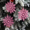 SULOLI 12PCS Glitter Snowflake Hanging Decorations(Purple)