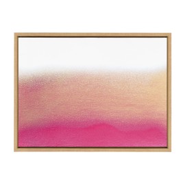Kate and Laurel x Mentoring Positives Collaboration Champagne Shimmer Framed Wall Art, 18x24 Natural, Colorful Minimalist Abstract Wall Décor