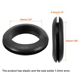 TA-VIGOR 10Pcs Rubber Grommets Cable Wire Protector, 40mm Conductor Wiring Blanking Gasket Ring Grommets, Black Electrical Cable Hole Plugs Wire Gaskets for Protecting Wires, Cables and Plugs