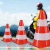 Relaxdays Warning Cones, Set of 10, Stackable, Traffic Cones, Lace