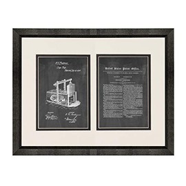 Improvement In Mouse-traps Patent Art Chalkboard Print in a Beveled Black Wood Frame with a Double Mat (18" x 24") M11877