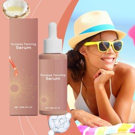 Sunless Tanning Drops Self Tan Drops for Face Body Tanning Accelerator Gradual Fake Tan Natural Glow No Sun Damage (2pcs)