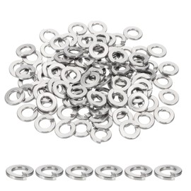 sourcing map 1/4 Spring Lock Washer, 304 Stainless Steel Split Lock Washers for Screws Bolts Cars Construction Machinery Silver Pack of 100