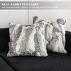 MOOX Rabbit Fur Pillow Covers Set of 2 Fur Throw