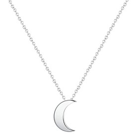 Silver Crescent Moon Choker Necklace - 925 Sterling Silver Necklace - Short Necklace - Silver Choker Necklace - Dainty necklace - Moon Necklace - Tiny Moon Necklace - Waning Moon - Waxing Moon - Silver Moon Necklace