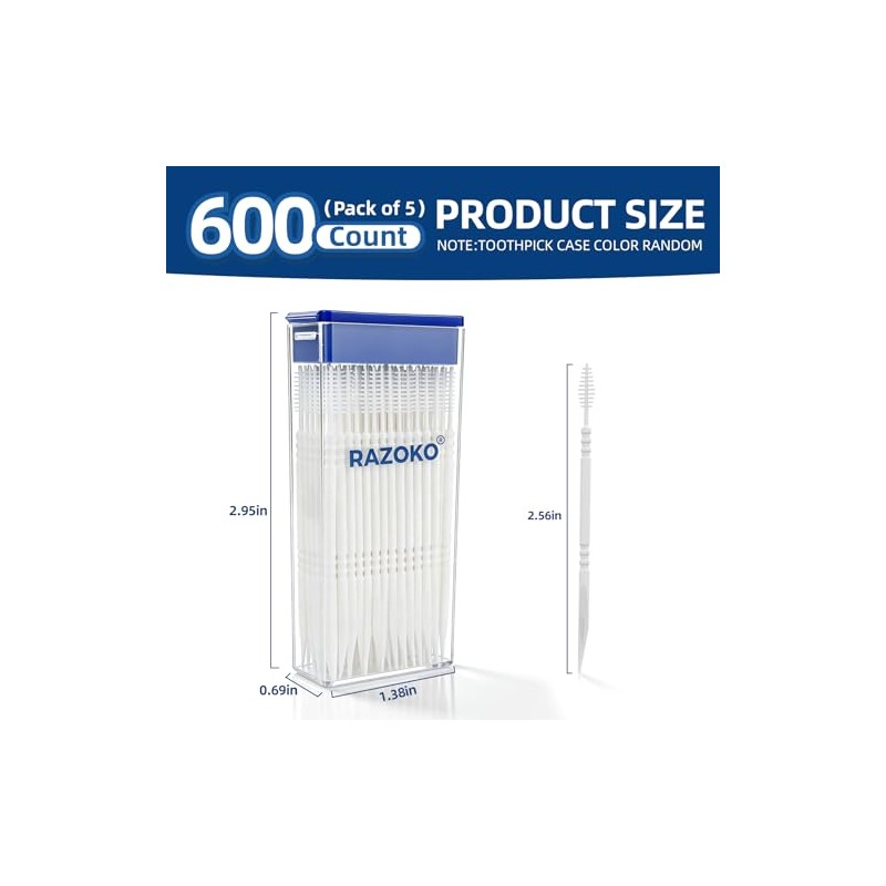 RAZOKO 600 cepillos interdentales desechables para el cuidado bucal con