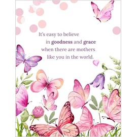 Greeting Card Religious Happy Birthday to Mom with Butterflies - Your Faith and Love For Your Family Show in The Way You Live and in The Loving Mother You Are