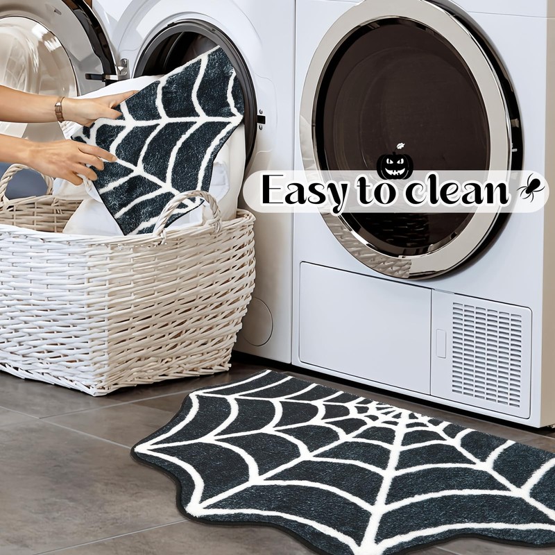 kaiolbly Halloween Spider Web Bath Mat 18 x 28 Inch
