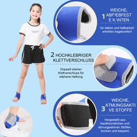 XGOPTS Fußgelenkbandage Kinder Knöchelbandage 1 Paar Einstellbar Fußbandage Elastische Knöchelschutz Bandage Sprunggelenkbandage für Fußball Laufen Radfahren, Rechte und Linke Bandage Blau S