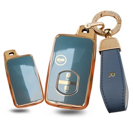 SANRILY Toyota/Subaru Key Case Keychain Holder Key Cover Key Protection for Majesta Mark X Camry SAI Prius Toyota 86 Land Cruiser Prado, Fall-Resistant, Scratch-Resistant, Stylish, gray