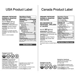 Food to Live Organic Dry Roasted Pistachio with Himalayan Salt, 8 Ounces – Oven Roasted Whole Nuts, No Shell, Lightly Salted, No Oil Added, High in Protein. Non-GMO, Vegan, Kosher, Bulk