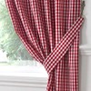 Gingham Check Kitchen Tape Top Curtains - Red (46" Wide
