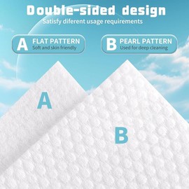 100 Count Disposable Face Towel, Biodegradable Cotton Facial Dry Wipes, Super Soft & Thick Face Cloth, Lint-Free Face Towelettes for Sensitive Skincare, Makeup Remover Dry Wipes, Facial Cleansing Absorbent Cleaning Gentle Smooth - Size: 100 Count (Pack o