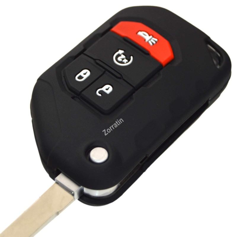 Silicone Remote Key Fob Case Covers Protectors for Jeep Wrangler