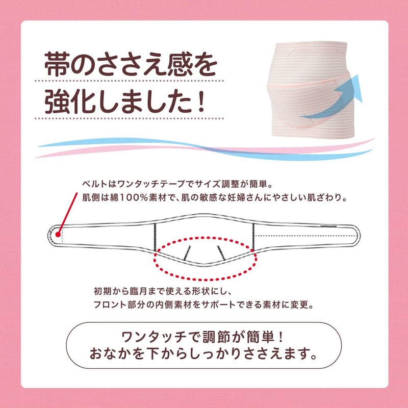 PIGEON Pregnancy Belt Set for First Moms, L-LL, Pink