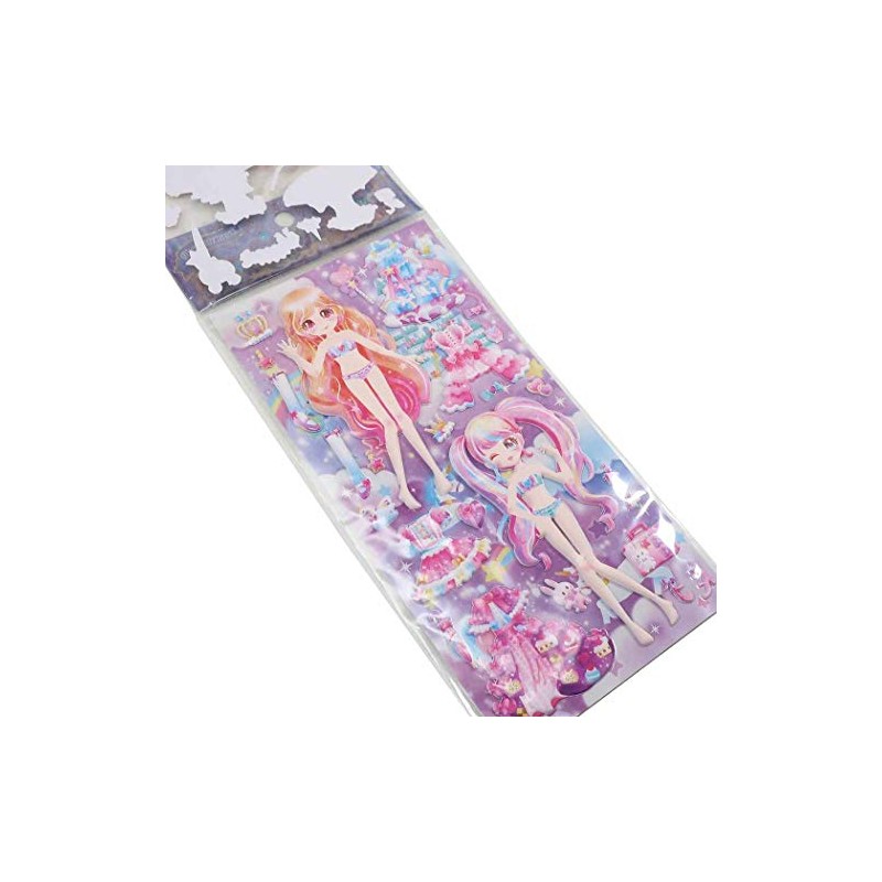 Kamiojapan Aroma Princess Dressing Up Stickers, Set of 2, Sticker