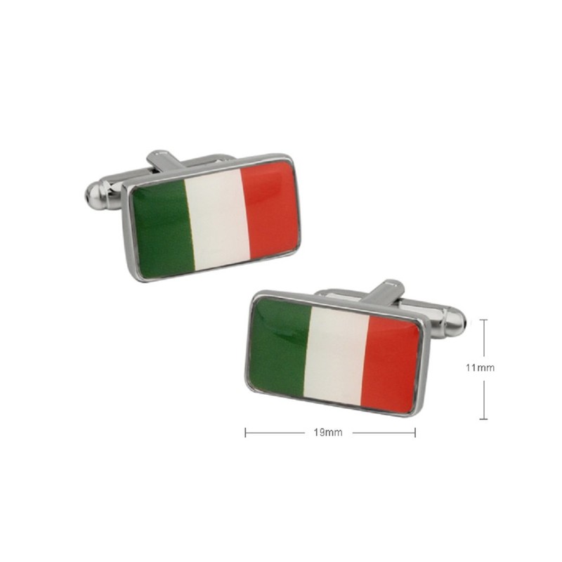 MRCUFF Ireland Irish Flag Pair Cufflinks in a Presentation Gift