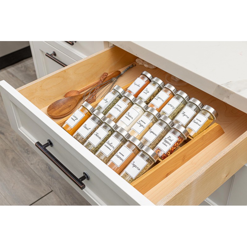 Orii 18 Jar Bamboo Compact Spice Organizer for Countertop and
