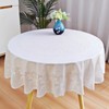 Jeloris Round Waterproof Vinyl Tablecloth, Beige Floral 60 Inch -