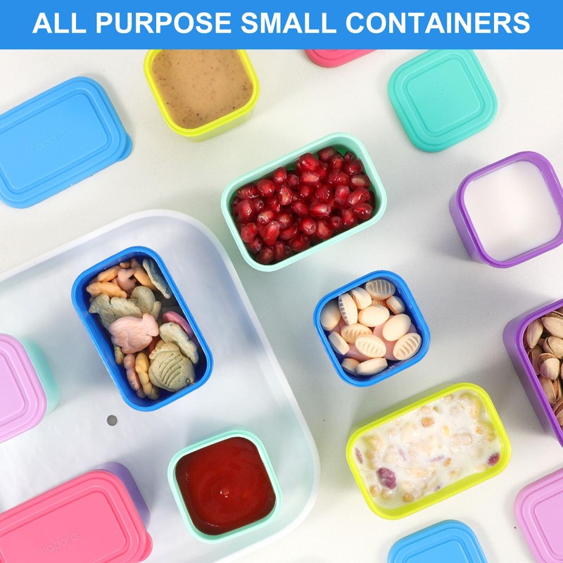 Caperci Small Food Containers with Lids Set of 8, 4pcs