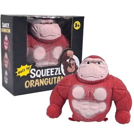 Gorilla Figure for Stress Relief, Latex Monkey Gorilla Toys, Anti-Anxiety Irritability Gorilla Toy, Soft Squeeze Toy, Suitable for Leisure, Entertainment, Stress Relief (Red)