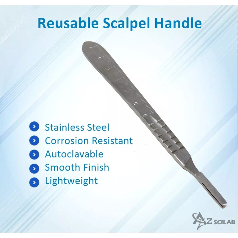 A2Z Scilab 100Sterile Blades #24 + Metal Handle #4+ Blade