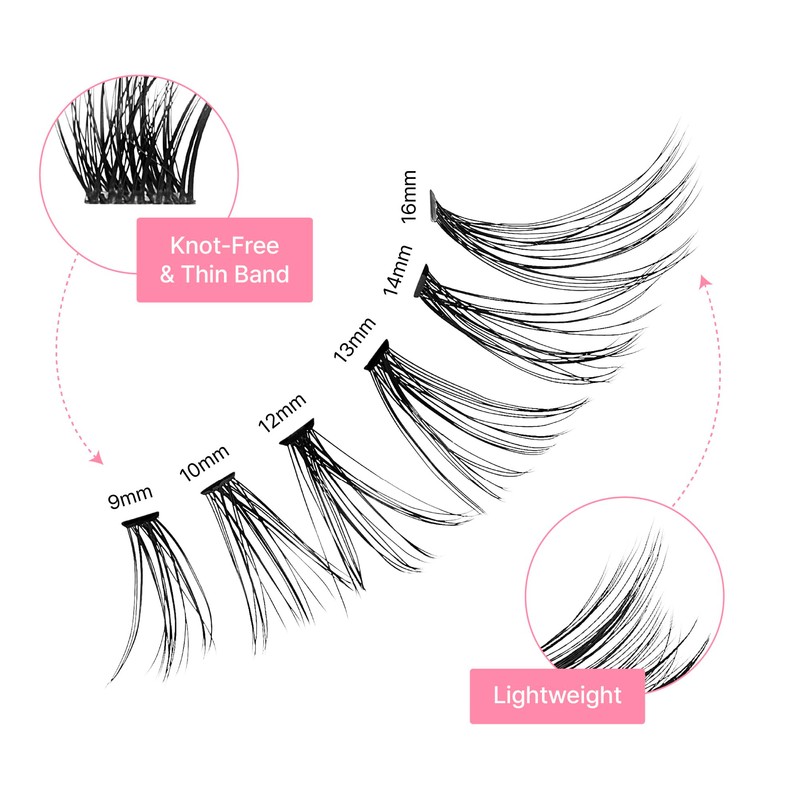 VieVie Lash Clusters 120pcs DIY Eyelash Extension Lashes, 20D 9-16mm
