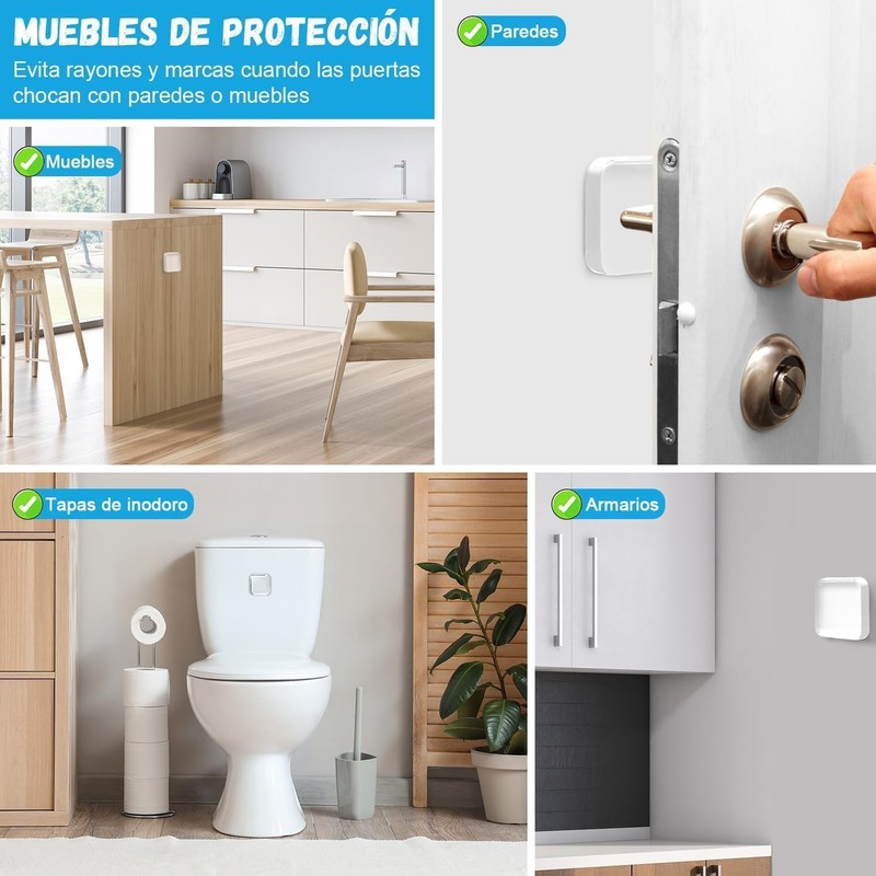 LSXD Tope de Puerta 6 PCS, Cuadrado de 5cm Protector