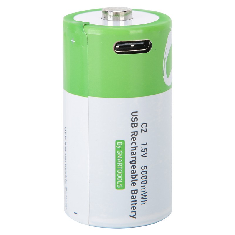 2Pcs C Rechargeable Batteries USB Port 5000wmh 1.5V High Capacity