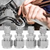 4Pcs Stainless Steel Compression Fitting Straight DoubleFerrule Tube Adapter for