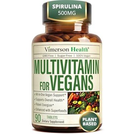 Vimerson Health Vegan Multivitamin for Women and Men: Vitamins, Chelated Minerals and Bioavailable D3 for Focus and Energy Support – Daily Womens and 