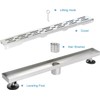 Elefloom Linear Shower Drain, Shower Drain with bar Pattern Grate,