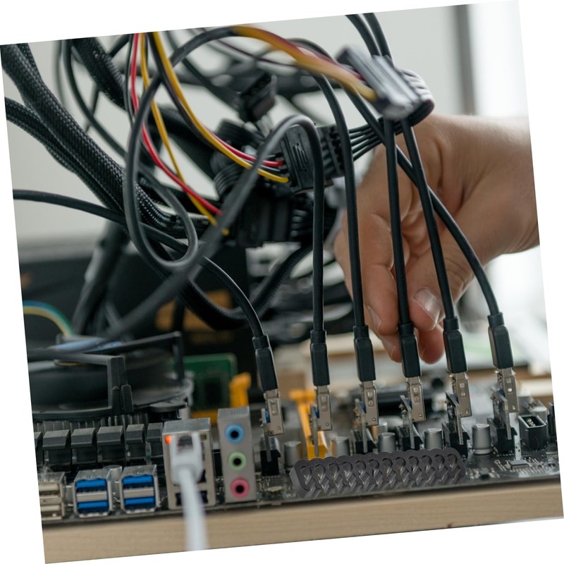 FELTECHELECTR 24pcs Power Cord Organiser Wire Comb Cable Management Hide