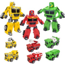 Generic 3 Robots 6 Style Truck Transforming Construction Set East DIY Assembly Educational Stem Toy, Colorful Toy Set Perfect for Kids, Children and Birthday Gifting, Medium, MH_TOYEDU241_KVMWG