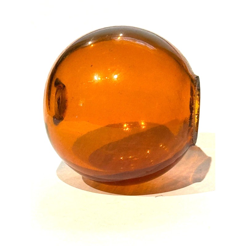 Globe New: Old Stock Hand Blown 3" Diameter Amber Glass