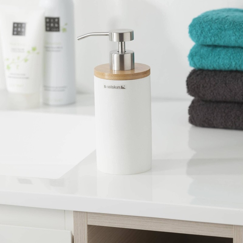 Sealskin 361910210 Soap Dispenser Grace Polyresin White Bathroom Accessory, plastic,