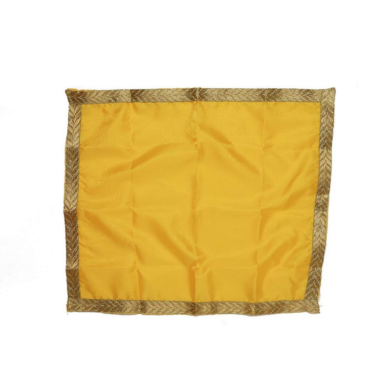 Aditri Creation 4枚セット 装飾プージャクロス レッドグリーンイエロー&オレンジラージプージャクロスマットAasan 4個セット (サイズ:-20インチX22インチ)多目的フェスティバルデコレーションアイテム&アーティクルプージャデコレーションクロス 20"X22"