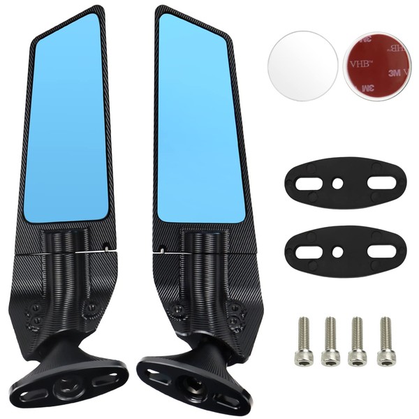 YHTIMIOX Modified Motorcycle Adjustable Rotating Side Mirror Wind Wing 2PCS