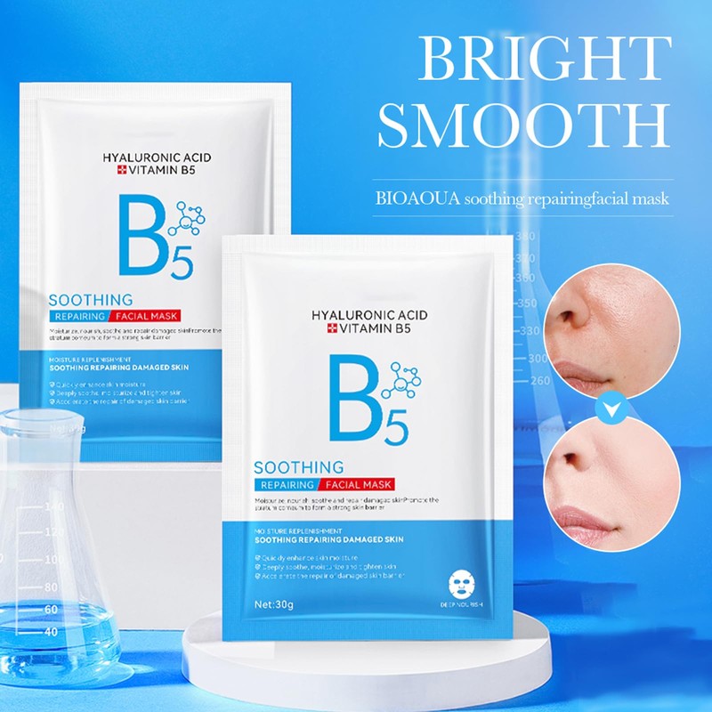 Vitamine B5 Hyaluronic Acid Beruhigende Reparatur-Gesichtsmasken - Feuchtigkeitsspendende Und Nährende