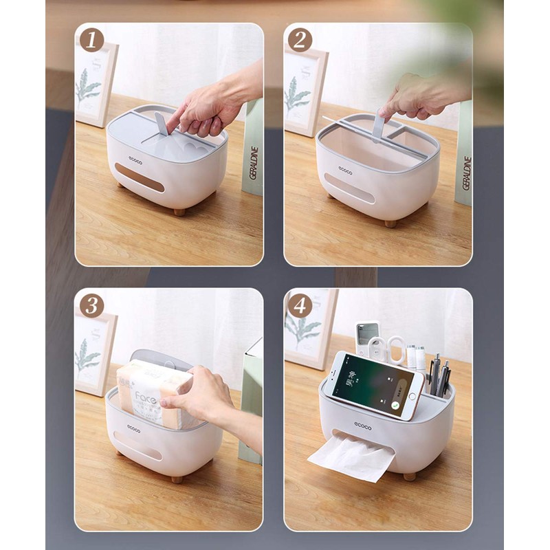 MHTECH Tissue Box, PVC Tissue Box, Multifunctional Box, Pen Holder,