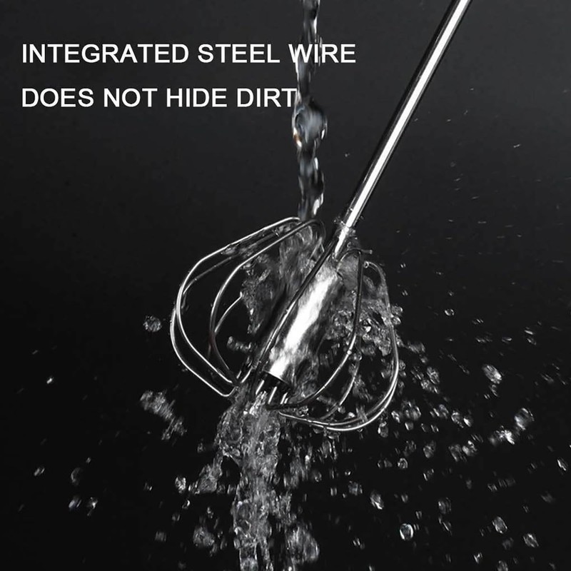 AIMALL Semi-Automatic Stainless Steel Whisk, Hand Push Egg Beater and