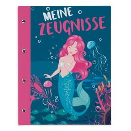 itenga Certificate Folder with Book Screws Expandable for Children Teenagers Adults Girls Boys Students (Mermaid)