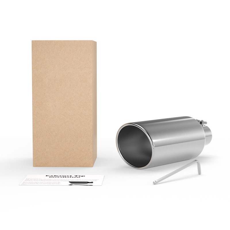 Richeer 3 inch Inlet Exhaust Tip, 6” Outlet 15” Overall