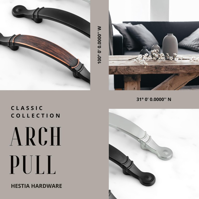 HESTIA HARDWARE 10 Pack | OIl Rubbed Bronze Cabinet Pull