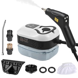 Irishom Handheld Multi-Surface Steam Cleaner with 6pcs Accessories, Touch Screen 6 Levels Adjustable 105℃/221℉ Deep Cleaning Steamer with Portable Handle 1200ml/40.5oz Water Tank