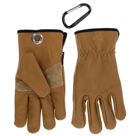 Cummins Full Leather Gloves for Men Fencer Work Leather Palm Gloves for Truck Driving Gardening Outdoor Work, XL