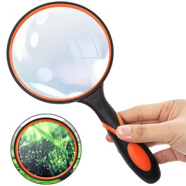 Handheld Magnifying Glass 5x High Clarity Reading Magnifier Shatterproof Magnifying Len Low Vision Aid for Reading Inspection Observation 3.54" Diameter