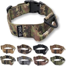 Heavy Duty Dog Tactical Collar with Handle 1.5in Width Training Military Army TAG Hole Medium Large M, L, XL, XXL (XXL: Neck 20" - 24", Camouflage)