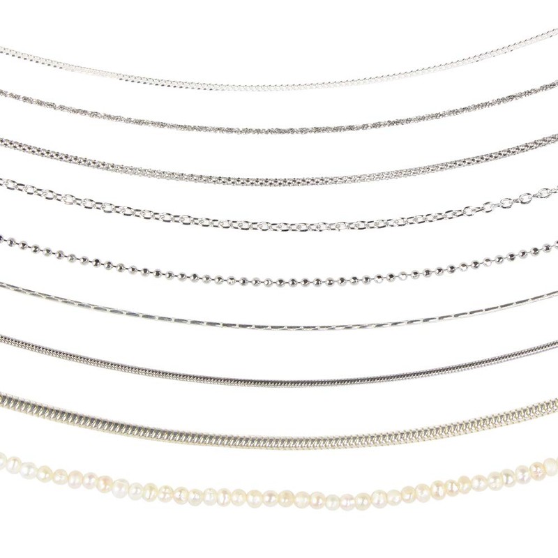 DUR Chains 925 Sterling Silver rhodium plated all variations Ladies,