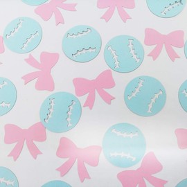 Morndew 100 PCS Baseballs or Bows Confetti for Birthday Baby Shower Gender Reveal Party Wedding Party Bridal Shower Decorations